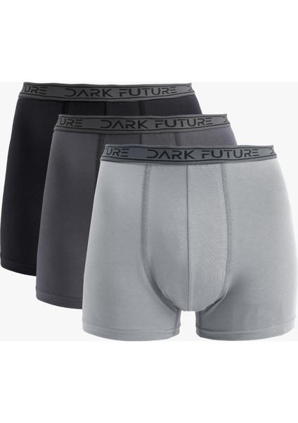 Pamuklu Baskılı Lastikli 3'lü Boxer Seti