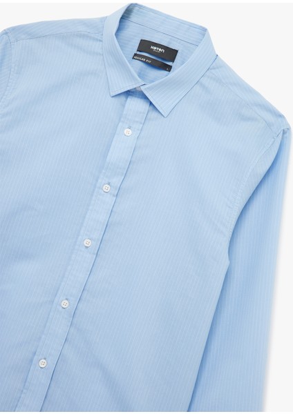 Regular Fit Pamuklu Poplin Klasik Yaka Uzun Kollu Gömlek modelleri