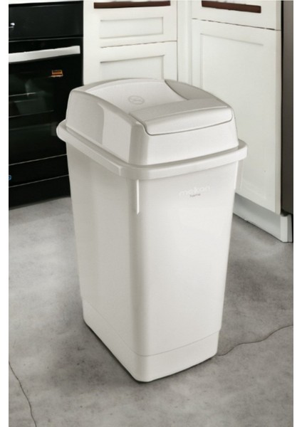 Gri 27L Çift Taraf Itme Kapaklı Banyo Çöp Kutusu