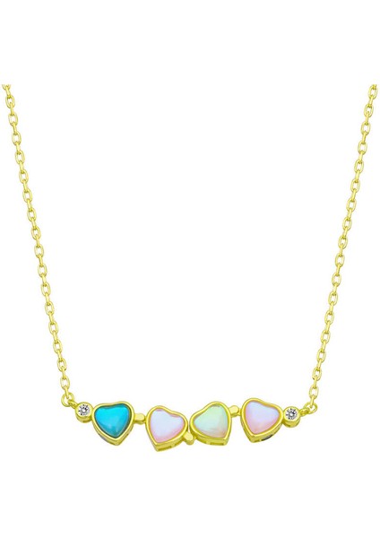 925 Ayar Gümüş Renkli Açılabilen Yonca Kadın Gümüş Kolye (T6975) (7474) modelleri