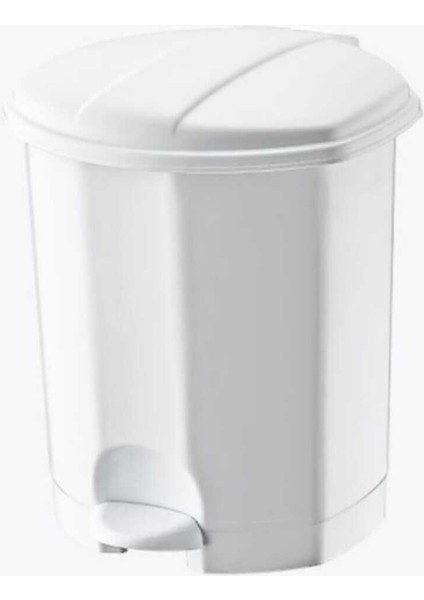 7 Litre Pedallı Çöp Kovası, Beyaz, Dayanıklı ve Pratik Kullanım