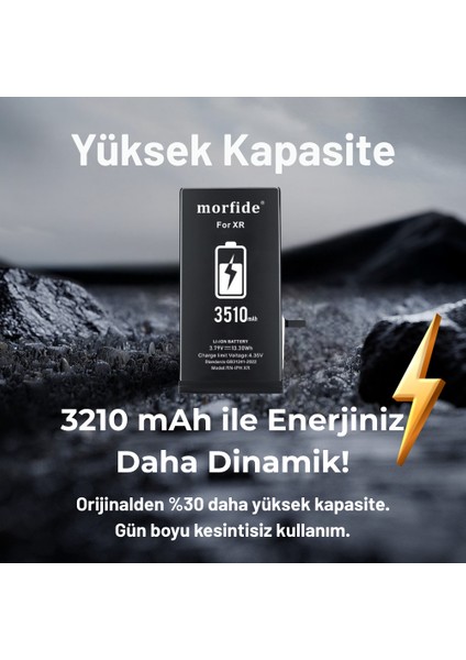 Apple iPhone Xr Uyumlu 3510MAH Yüksek Kapasiteli Batarya Morfide M-Max – A Sınıf Hücre, 15 Ay Garantili fırsatları