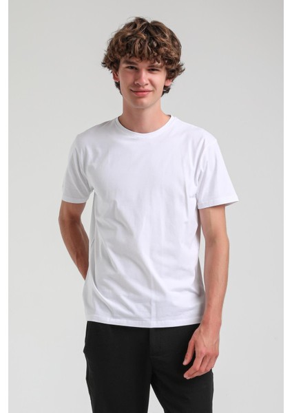 Beyaz Slim Fit Likralı Basic Tişört 25SSM20341 fiyatları