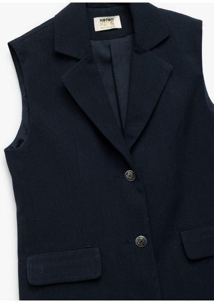 Kruvaze Yaka Kolsuz Viskon Karışımlı Basic Okul Yeleği modelleri