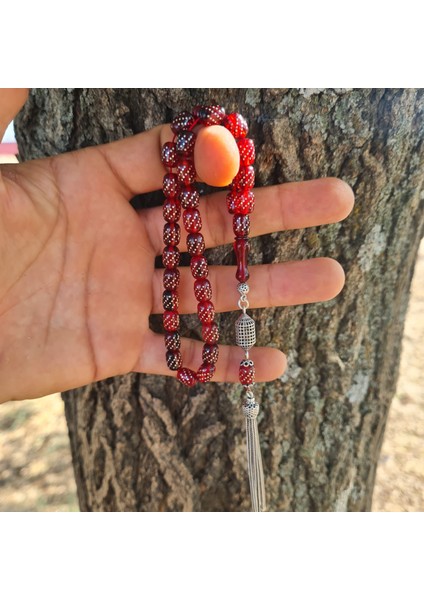 Gümüş Çakım Ateş Kehribar Tespih fiyatları