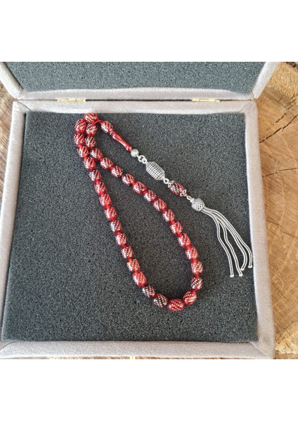 Gümüş Çakım Ateş Kehribar Tespih modelleri