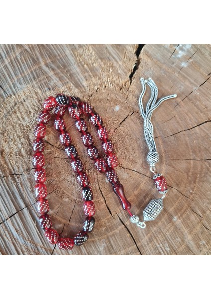 Gümüş Çakım Ateş Kehribar Tespih fırsatları