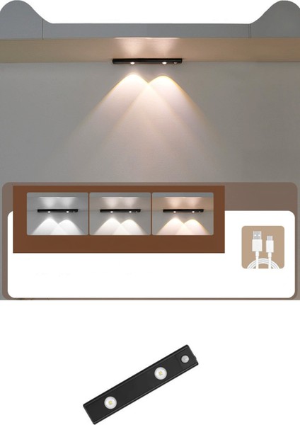 Slim LED Kabin Armatürü Hareket Sensörlü Dekoratif Gece Lambası USB Şarjlı Aydınlatma