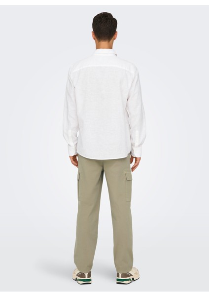 Normal Beyaz Düz Erkek Gömlek Onscaıden Lıfe Reg Ls 1 Pkt Shırt N indirimleri