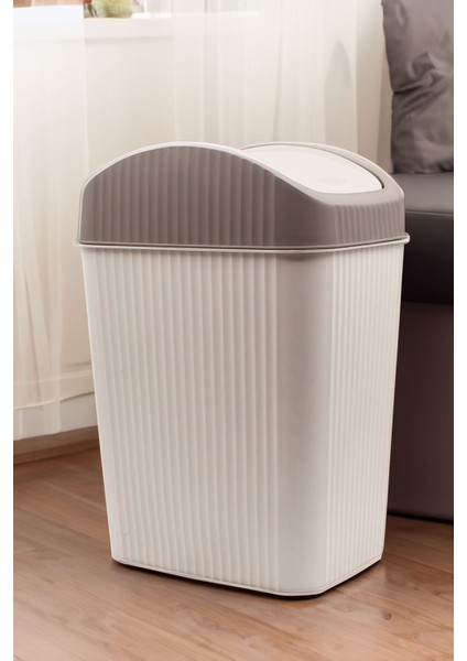 Bej Çizgili 10,5 Litre Çöp Kutusu Mutfak ve Banyo Için Şık ve Pratik fiyatları