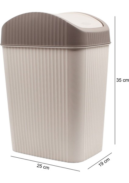 Bej Çizgili 10,5 Litre Çöp Kutusu Mutfak ve Banyo Için Şık ve Pratik modelleri