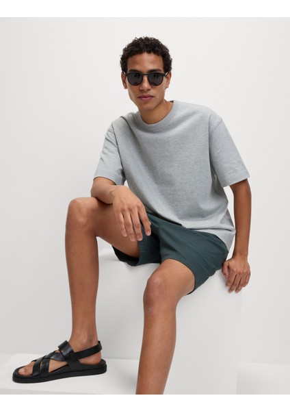 Pamuk Karışımlı Elastik Bel Şort