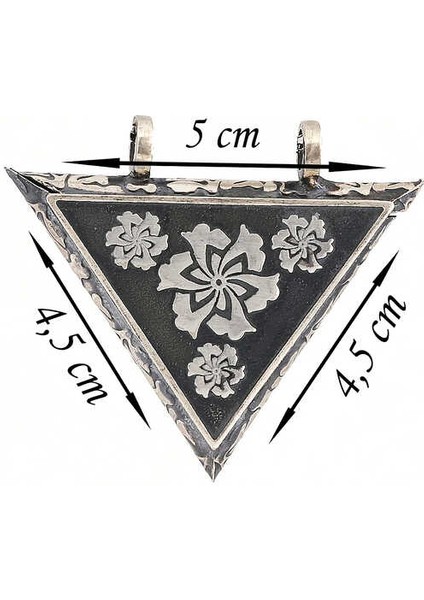 925 Ayar Gümüş Üçgen Içi Açılabilen Çiçek Muskalık Gümüş Kolye (T6066) (7474) fiyatları