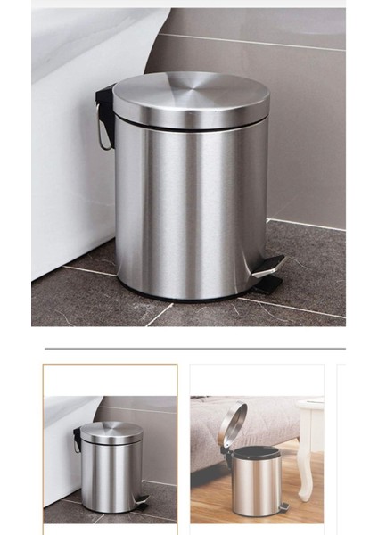 Renkli Metal Pedallı 5 Litre Çöp Kovası, Şık ve Pratik Kullanım