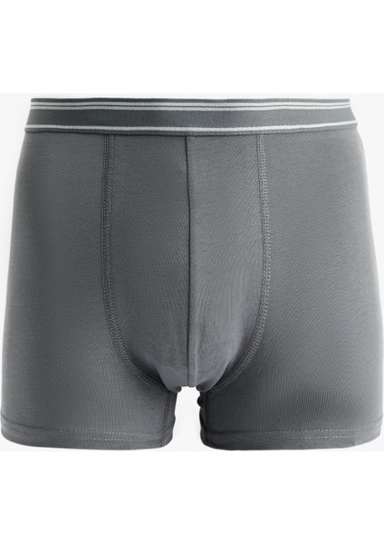 Pamuklu Basic Çizgili Lastik Detaylı 3'lü Boxer Set indirimleri