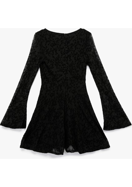 Uzun Kollu V Yaka Bağlama Detaylı Tulum fiyatları