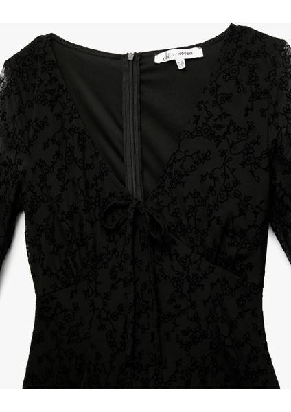 Uzun Kollu V Yaka Bağlama Detaylı Tulum modelleri