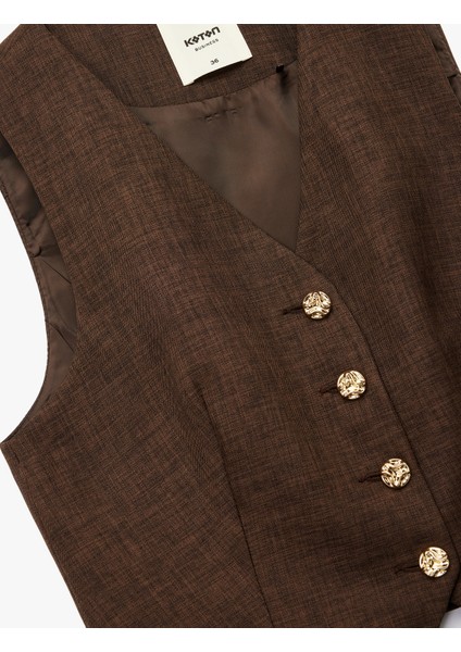 Düğmeli Kolsuz Blazer Yelek modelleri