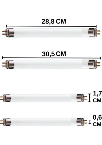 (8 Adet) Philips 8W 765 Beyaz Işık (6500K) G5 duylu T5 Floresan modelleri