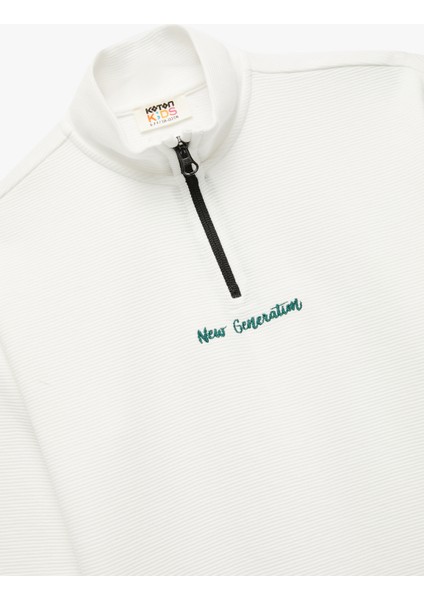 Dik Yaka Uzun Kollu Fermuarlı Sweatshirt modelleri