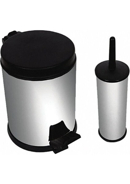 3 Lt Çöp Kovası ve Klozet Fırçası Seti, Şık ve Kullanışlı Temizlik Ürünleri