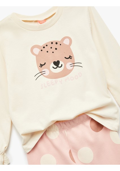 Pamuklu Uzun Kollu Baskılı Tişört ve Tayt Seti modelleri