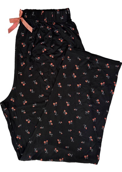 Çiçek Desenli Kaliteli Büyük Beden Modal Pijama Altı Desenli, Lüks Kalite Modal Kumaş