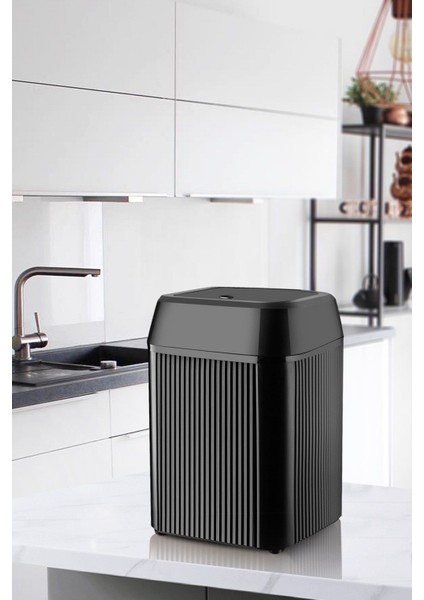 Çizgili Kare 12 Litre Çöp Kovası, Banyo ve Mutfak Için Pratik ve Şık Tasarım