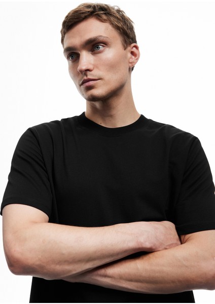 Kısa Kollu Bisiklet Yaka Regular Fit Pamuklu Tişört