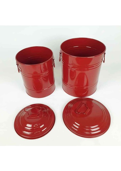 Çok Amaçlı Metal Saklama Kabı Ikili Kırmızı fiyatları