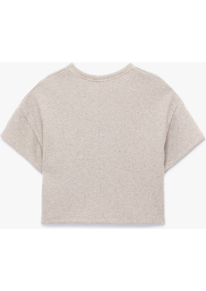 Rahat Kalıp Kısa Kollu Bisiklet Yaka Ayıcık Işleme Detaylı Pijama Üstü fiyatları