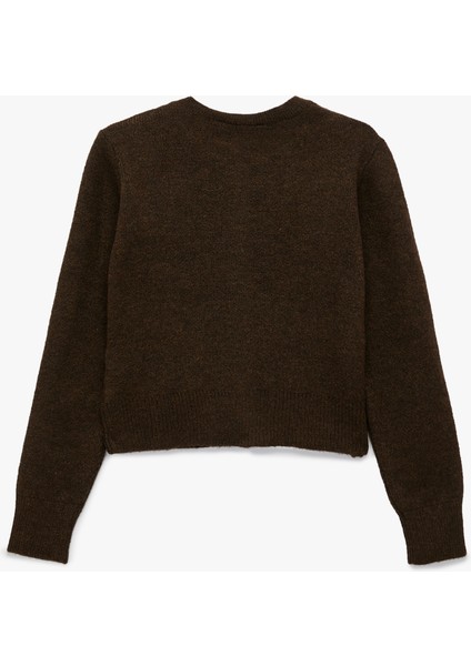 Uzun Kollu Bisiklet Yaka Cep Detaylı Düğmeli Hırka fiyatları