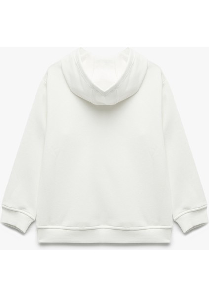 Oversize Şardonlu Uzun Kollu Basic Kapşonlu Sweatshirt fiyatları