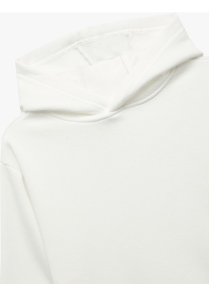 Oversize Şardonlu Uzun Kollu Basic Kapşonlu Sweatshirt modelleri