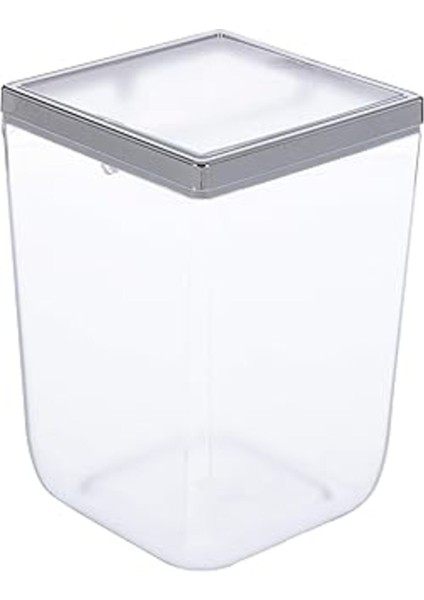 Şeffaf Krom Büyük Çöp Kovası, Modern ve Şık Tasarım, Dayanıklı ve Kullanışlı.