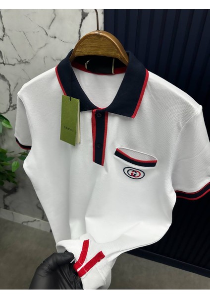 Gucci Göğüste Kilitli G Logolu Pamuklu Polo Yaka T-Shirt modelleri