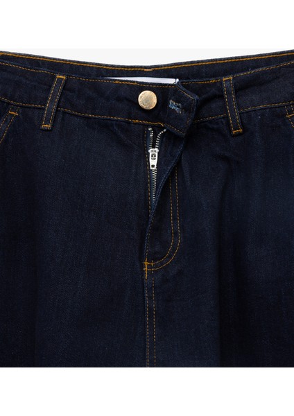 Pamuklu Cep Detaylı Midi Balon Denim Etek fırsatları