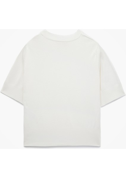 Regular Fit Hafif Dik Yaka Kısa Kollu Triko Kazak fiyatları