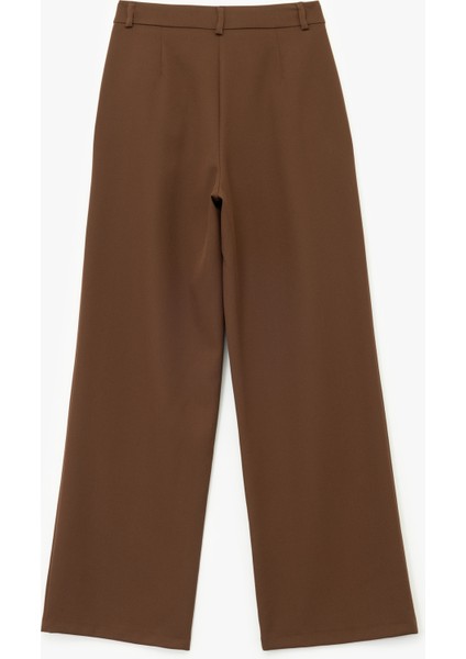 Cepli Pile Detaylı Yüksek Bel Palazzo Pantolon fiyatları