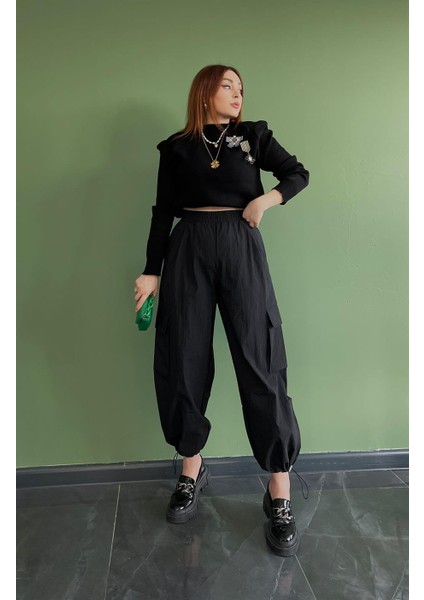 Yandan Cepli Paraşüt Pantolon Siyah fiyatları