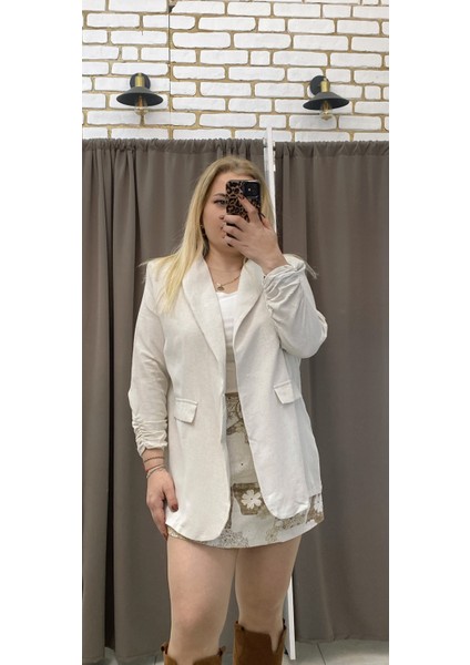 Keten Blazer Astarsız Ceket
