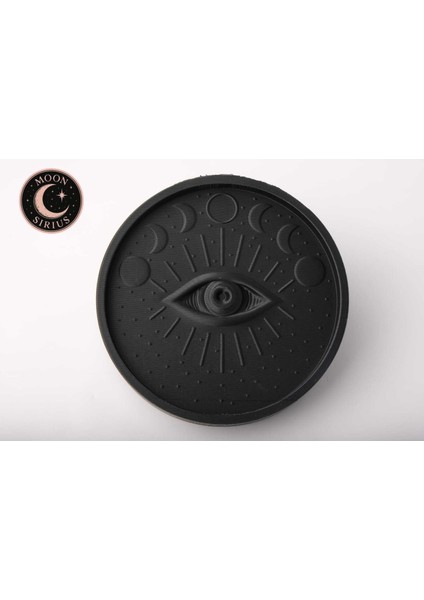 MOON SİRİUS Mystic Göz ve Ay Fazları Temalı Siyah Dekoratif Tepsi 19x19x1.5 fiyatları