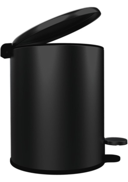 Mat Siyah Çöp Kovası, 6 Litre, Pratik ve Şık Tasarım