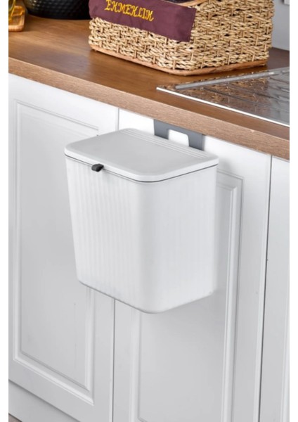 15 Litre Beyaz Mutfak Tezgahı ve Dolap Askılı Çöp Kovası fiyatları