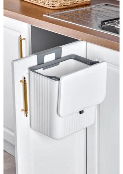 15 Litre Beyaz Mutfak Tezgahı ve Dolap Askılı Çöp Kovası fırsatları