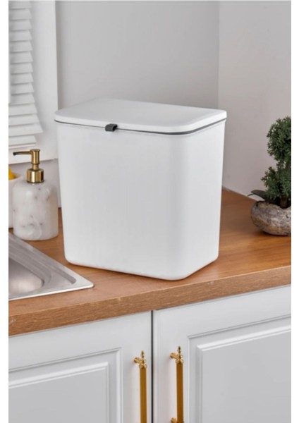 15 Litre Beyaz Mutfak Tezgahı ve Dolap Askılı Çöp Kovası indirimleri