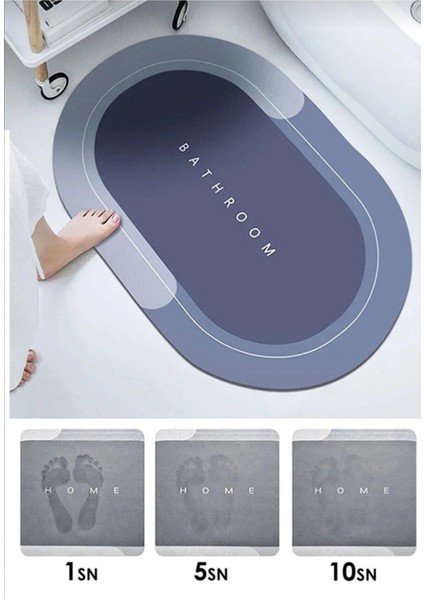 Mavi Renkli Su Emici Paspas, Temizlik Için Ideal, Yumuşak ve Hafif