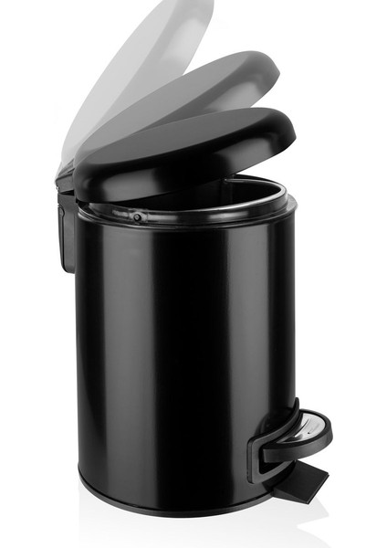 5 Lt Siyah Paslanmaz Pedallı Çöp Kovası, Şık ve Kullanışlı Mutfak Aksesuarı modelleri