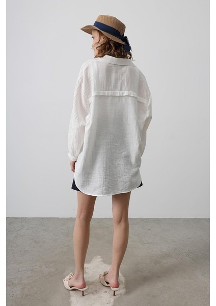 Oversize Müslin Gömlek %100 Pamuk