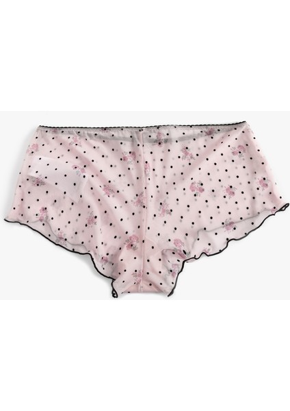 Slim Fit Fiyonklu Puantiyeli Çiçekli Tül Pijama Altı fiyatları